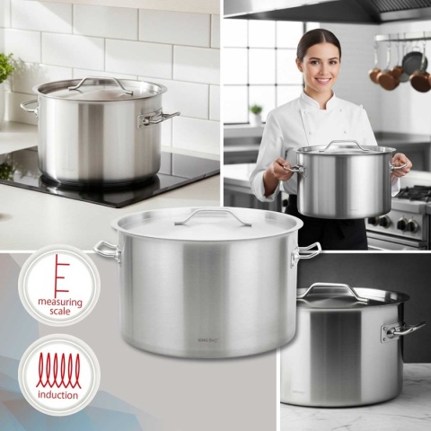 GARNEK GASTRONOMICZNY Z POKRYWĄ STALOWĄ Ø40cm 32L KINGHOFF KH-2026