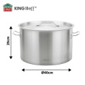 GARNEK GASTRONOMICZNY Z POKRYWĄ STALOWĄ Ø40cm 32L KINGHOFF KH-2026