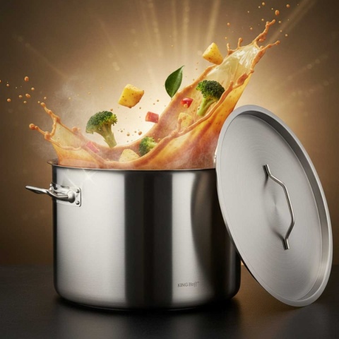 GARNEK GASTRONOMICZNY Z POKRYWĄ STALOWĄ Ø55cm 83L KINGHOFF KH-2029