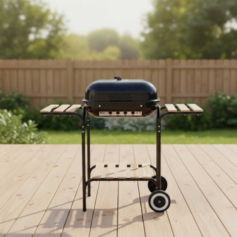 GRILL WĘGLOWY NA KÓŁKACH Z PÓŁKAMI KINGHOFF KH-2034