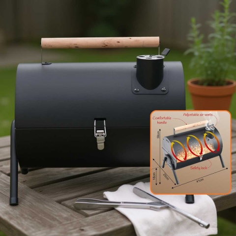 GRILL WĘGLOWY PRZENOŚNY SKŁADANY KINGHOFF KH-2032