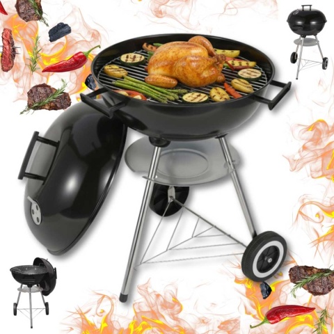 GRILL WĘGLOWY Z POKRYWĄ 41cm KINGHOFF KH-2033