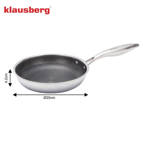 PATELNIA STALOWA 20cm Z POWŁOKĄ PLASTER MIODU KLAUSEBRG KB-9021