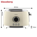 TOSTER OPIEKACZ NA 2 KROMKI WYŚWIETLACZ LED KLAUSBERG KB-9026 RETRO