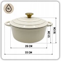 EMALIOWANY GARNEK ŻELIWNY 26cm 5L HAGE CREAM