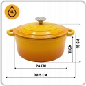 EMALIOWANY GARNEK ŻELIWNY 24cm 4L HAGE MUSZTARDOWY