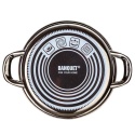 GARNEK EMALIOWANY 20cm 2L Z POKRYWĄ BANQUET METALLIC BLACK