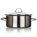 GARNEK EMALIOWANY 24cm 3,7L Z POKRYWĄ BANQUET METALLIC BLACK