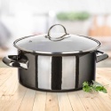 GARNEK EMALIOWANY 24cm 3,7L Z POKRYWĄ BANQUET METALLIC BLACK