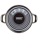 GARNEK EMALIOWANY 24cm 3,7L Z POKRYWĄ BANQUET METALLIC BLACK