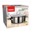 GARNEK EMALIOWANY 24cm 3,7L Z POKRYWĄ BANQUET METALLIC BLACK