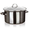 GARNEK EMALIOWANY 24cm 3,7L Z POKRYWĄ BANQUET METALLIC BLACK