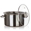 GARNEK EMALIOWANY 24cm 3,7L Z POKRYWĄ BANQUET METALLIC BLACK