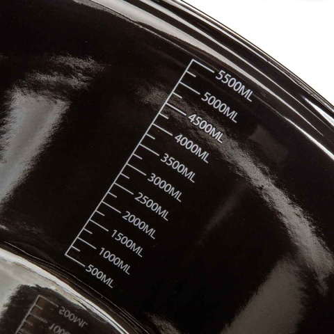 GARNEK EMALIOWANY 24cm 3,7L Z POKRYWĄ BANQUET METALLIC BLACK