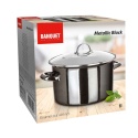 GARNEK EMALIOWANY 24cm 3,7L Z POKRYWĄ BANQUET METALLIC BLACK