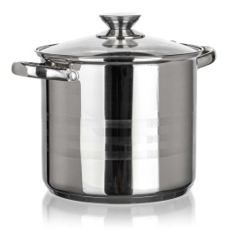 GARNEK STALOWY 20cm Z POKRYWĄ BANQUET LIVING 5,6L