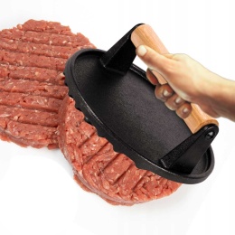 ŻELIWNA PRASKA OKRĄGŁA DO GRILLOWANIA BURGERÓW STEKÓW MIĘSA HAGE