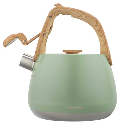 CZAJNIK STALOWY Z GWIZDKIEM 2,5L KLAUSBERG KB-9039 PISTACJOWY