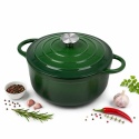 EMALIOWANY GARNEK ŻELIWNY 24cm 4,2L ZIELONY 7751