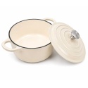 EMALIOWANY GARNEK ŻELIWNY 24cm 4,2L KREMOWY 7765