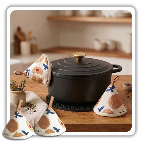 EMALIOWANY GARNEK ŻELIWNY 24cm 4L HAGE CZARNY MAT