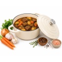 EMALIOWANY GARNEK ŻELIWNY 28cm 5,9L KREMOWY 7766