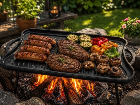 ŻELIWNA DWUSTRONNA PŁYTA GRILLOWA 42 x 26cm 2569