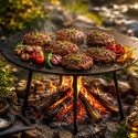 ŻELIWNA PŁYTA GRILLOWA NA NÓŻKACH Ø 45 cm DO OGNISKA PALENISKA 7772